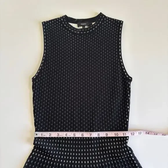 Theory Black and White Sleeveless Fit and Flare Mini Dress Women’s Small Bodycon - Picture 7 of 10